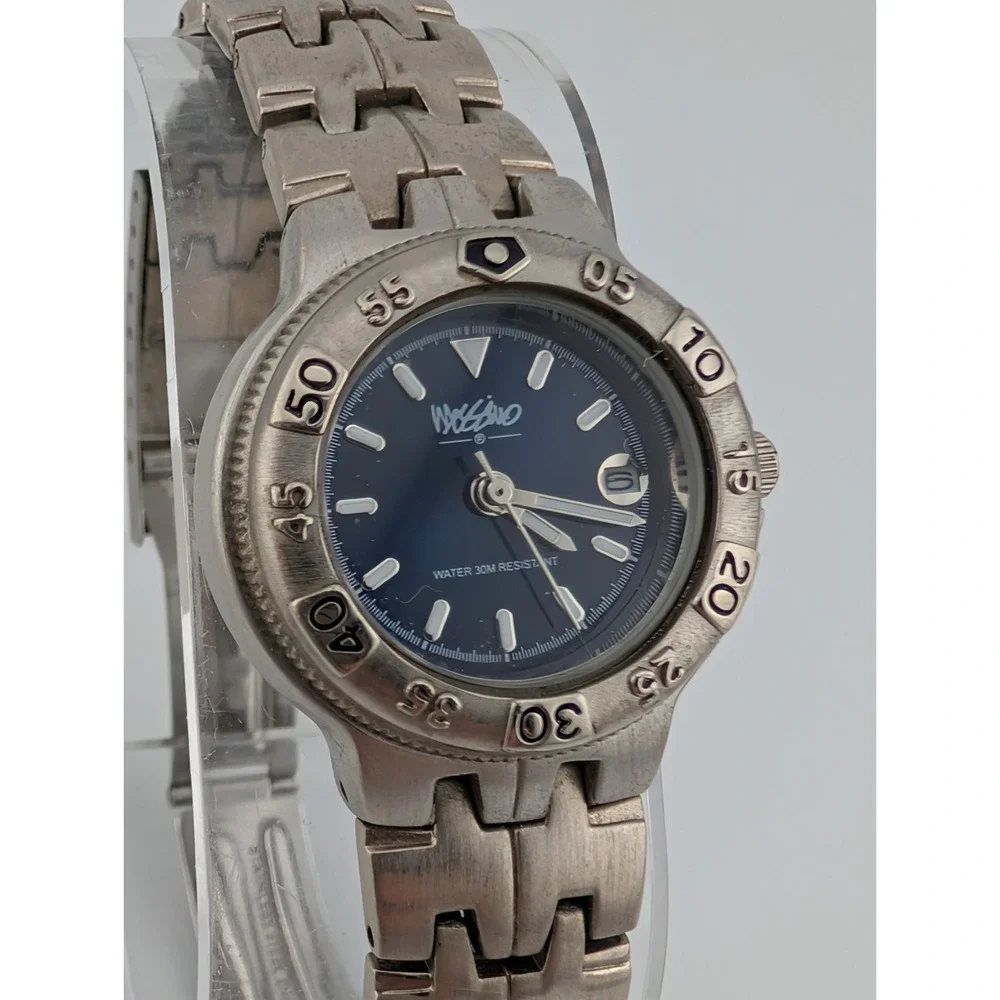 Vintage Mossimo Watch Women 28mm Case Blue Dial 6.5